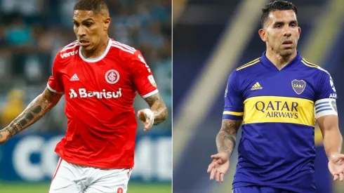 Paolo Guerrero (left) and Carlos Tevez (right). (Getty)
