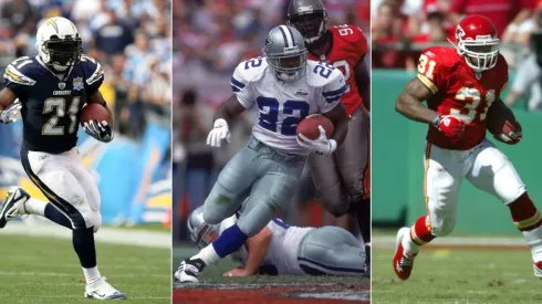 LaDainian Tomlinson,Emmitt Smith, and Priest Holmes (Getty)
