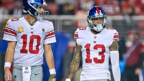 Eli Manning (left) and Odell Beckham Jr (right). (Getty)
