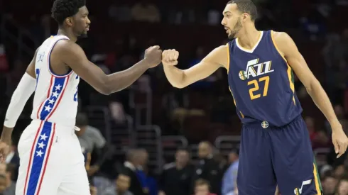 Joel Embiid (left) and Rudy Gobert (right). (Getty)
