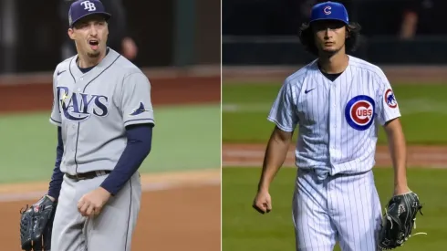 Blake Snell (left) and Yu Darvish (right) could play together this next MLB season. (Getty)
