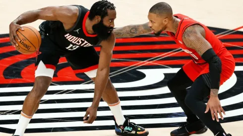 James Harden could join forces with Damian Lillard in Portland. (Getty)
