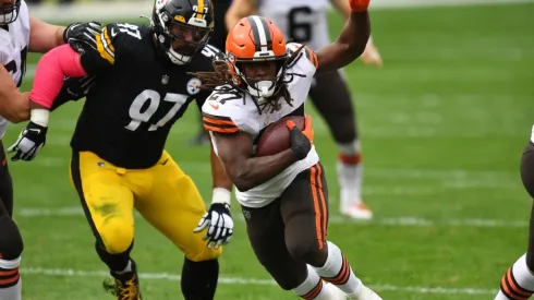 Steelers dominated Brown in their first encounter of the season, 38-7. (Getty)
