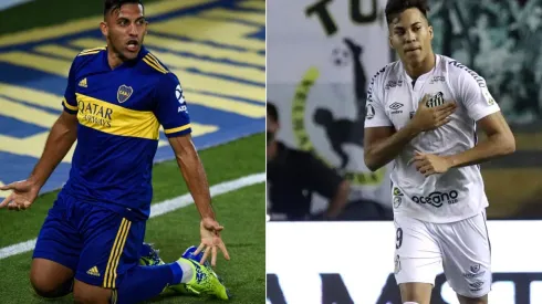 Boca's Ramón Abila and Santos' Kaio Jorge. (Getty)
