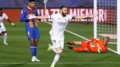 Benzema scored the first goal in the exciting Clasico (Getty).
