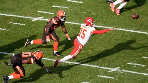 Patrick Mahomes against the Browns in 2018. (Getty)
