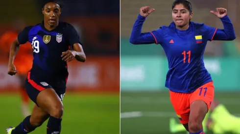 Crystal Dunn (left) and Catalina Usme (right). (Getty)
