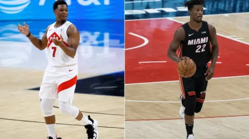 Kyle Lowry (left) and Jimmy Butler (right). (Getty)
