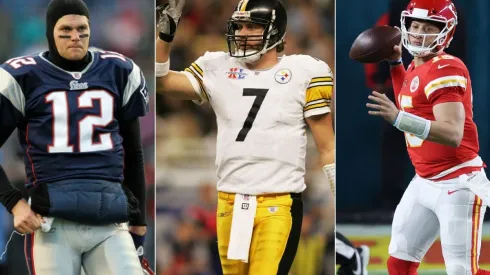 Tom Brady, Ben Roethlisberger and Patrick Mahomes. (Getty)
