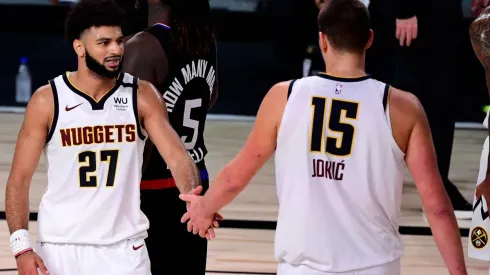 Jamal Murray and Nikola Jokic during the bubble. (Getty)
