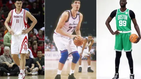 Yao Ming, Gheorghe Muresan and Tacko Fall. (Getty)
