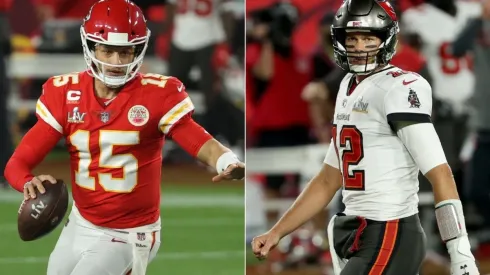 Patrick Mahomes & Tom Brady. (Getty)
