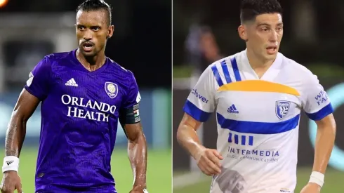 Nani of Orlando City SC (left) and Christian Espinoza of San Jose Earthquakes (Getty).
