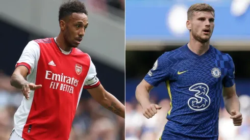 Pierre-Emerick Aubameyang of Arsenal (left) and Timo Werner of Chelsea. (Getty)
