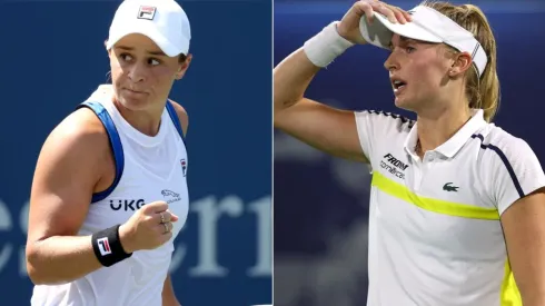 Ashleigh Barty of Australia (left) and Jil Teichmann of Switzerland (Getty).
