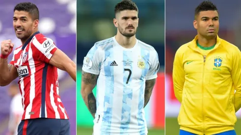 Luis Suarez (left), Rodrigo De Paul, and Casemiro are some of the most renowned La Liga players who wouldn't be released for the international window. (Getty)
