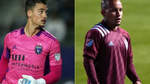 Marcinkowski of San Jose Earthquakes (left) and Michael Barrios of Colorado Rapids (right) (Getty)
