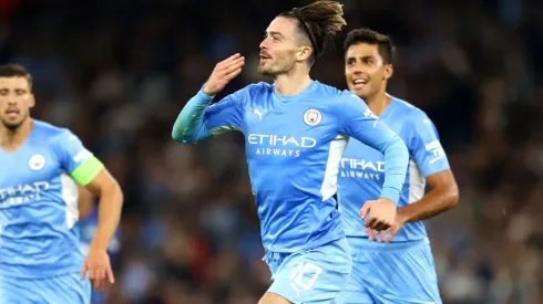 Jack Grealish of Manchester City celebrates his goal (Getty).
