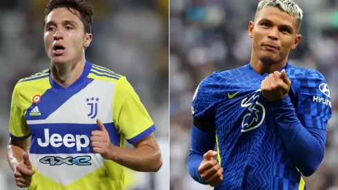 Federico Chiesa of Juventus (left) and Thiago Silva of Chelsea (right)
