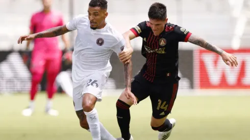 Gregore #26 of Inter Miami CF and Franco Ibarra #14 of Atlanta United
