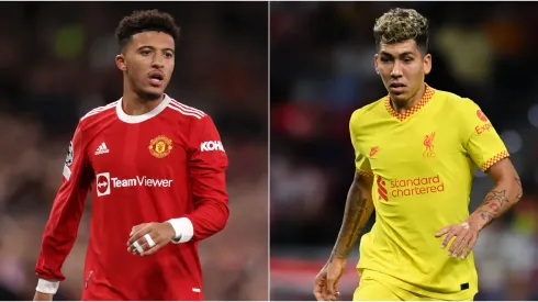 Jadon Sancho of Manchester United (left) and  Roberto Firmino of Liverpool (right)
