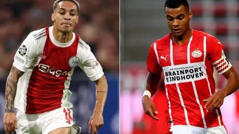 Antony of Ajax (left) and Cody Gakpo of PSV (right)
