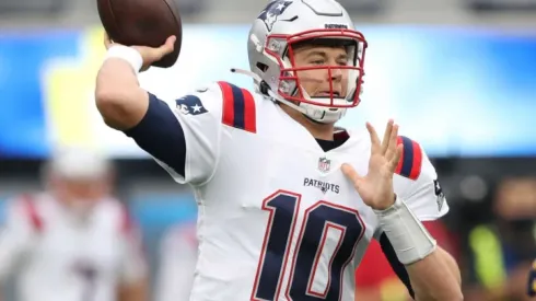 Mac Jones of the Patriots during his game against the Los Angeles Charges on October 31
