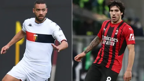 Davide Biraschi of Genoa CFC (left) and Sandro Tonali of AC Milan
