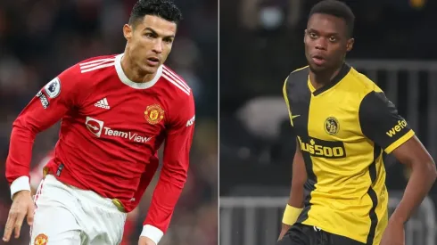 Cristiano Ronaldo of Manchester United (left) and  Christopher Martins of BSC Young Boys
