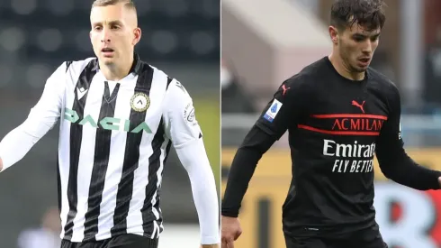 Gerard Deulofeu of Udinese (left) and Brahim Diaz of Milan (right)
