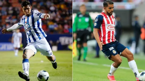 Victor Guzman of Pachuca (left) and Miguel Ponce of Chivas (right)
