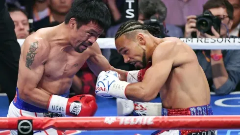 Keith Thurman in his last fight against Pacquiao
