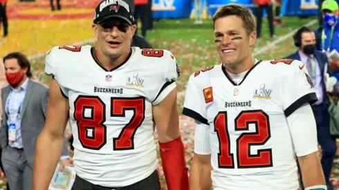 Rob Gronkowski (left) and Tom Brady.