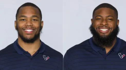 defensive assistant Dele Harding (left) and assistant defensive line Kenyon Jackson of Texans
