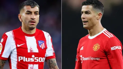 Angel Correa of Atletico Madrid and Cristiano Ronaldo of Manchester United.
