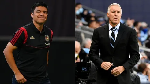 Atlanta United coach Gonzalo Pineda (left) and Sporting KC manager Peter Vermes.
