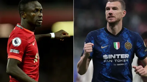 Sadio Mane of Liverpool and Edin Dzeko of Inter
