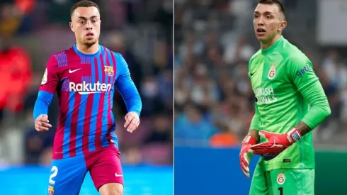 Sergiño Dest and Fernando Muslera
