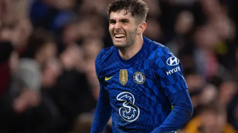 Christian Pulisic celebrates after scoring against Lille.
