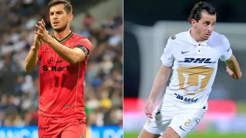 Marcos Lopez of Juarez (left) and Alan Mozo of Pumas UNAM
