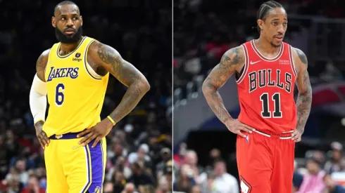 LeBron James (left) and DeMar DeRozan.