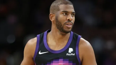 Chris Paul #3 of the Phoenix Suns handles the ball during the first half of Game Two of the Western Conference First Round NBA Playoffs against the New Orleans Pelicans
