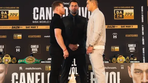 Boxers Canelo Alvarez and Dmitry Bivol
