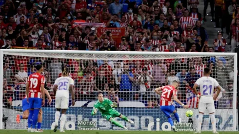 Yannick Carrasco of Atletico Madrid scores