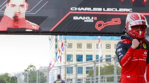 Pole position qualifier Charles Leclerc of Ferrari
