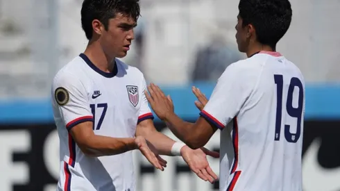 USA U20 players in the game against Saint Kitts and Nevis U20
