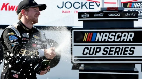 Tyler Reddick celebrates after winning the Kwik Trip 250 at Road America
