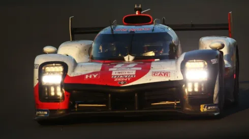 Toyota Gazoo Racing GR010 Hybrid of Sebastien Buemi, Brendon Hartley, and Ryo Hirakawa drives during the 24 Hours of Le Mans
