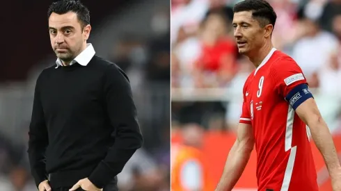 Xavi Hernandez (left) and Robert Lewandowski.