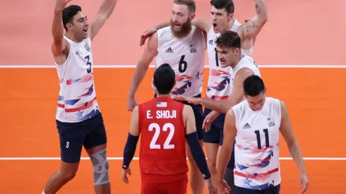 Shoji goes to celebrate with his teammates
